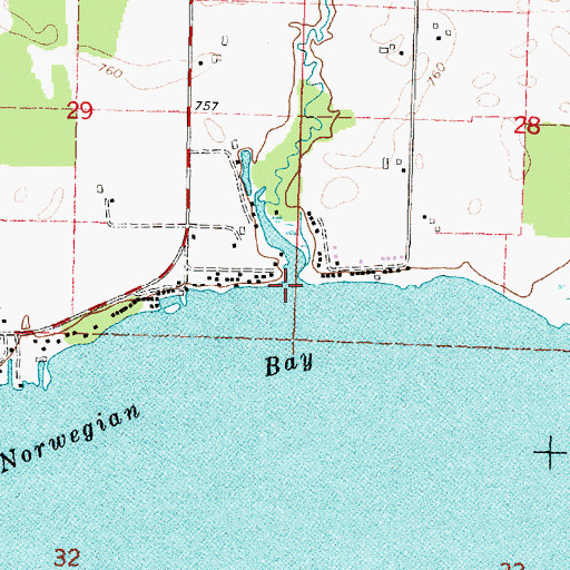 Topographic Map of Alder Creek, WI