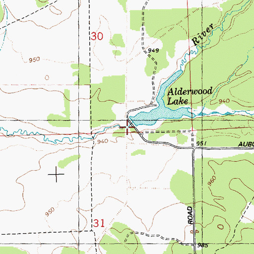 Topographic Map of Alderwood Lake, WI