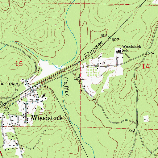 Topographic Map of Blockton Junc, AL