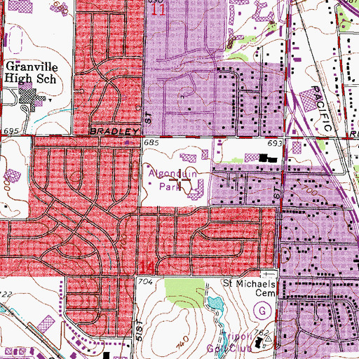 Topographic Map of Algonquin Park, WI