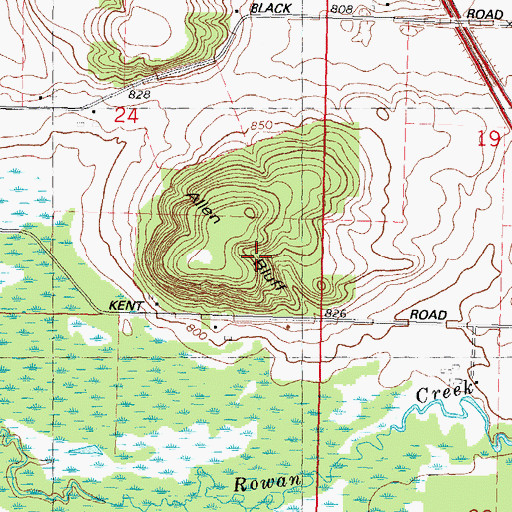Topographic Map of Allen Bluff, WI
