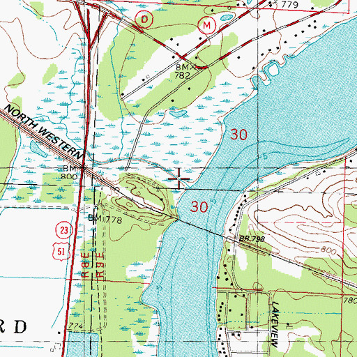 Topographic Map of Allen Creek, WI