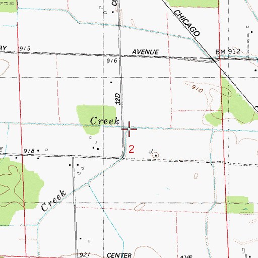 Topographic Map of Allen Creek, WI