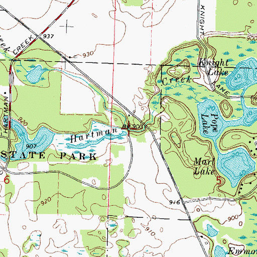 Topographic Map of Allen Creek, WI