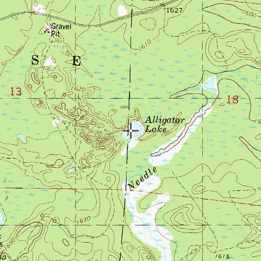 Topographic Map of Alligator Lake, WI