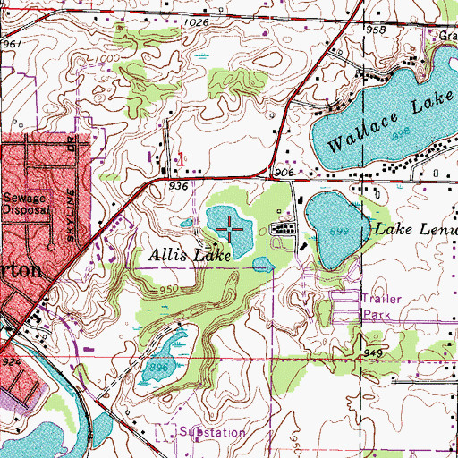 Topographic Map of Allis Lake, WI