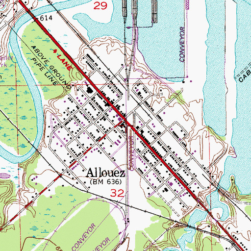 Topographic Map of Allouez, WI