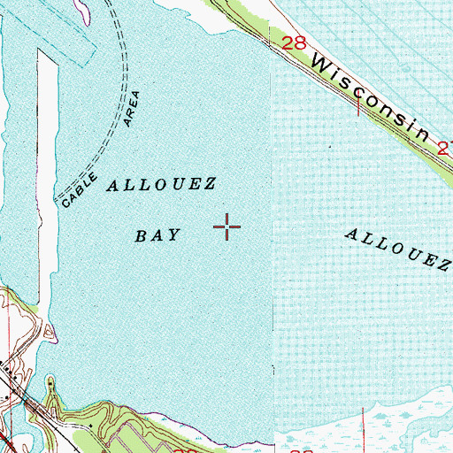 Topographic Map of Allouez Bay, WI