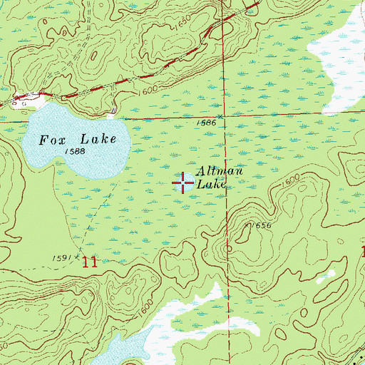 Topographic Map of Altman Lake, WI