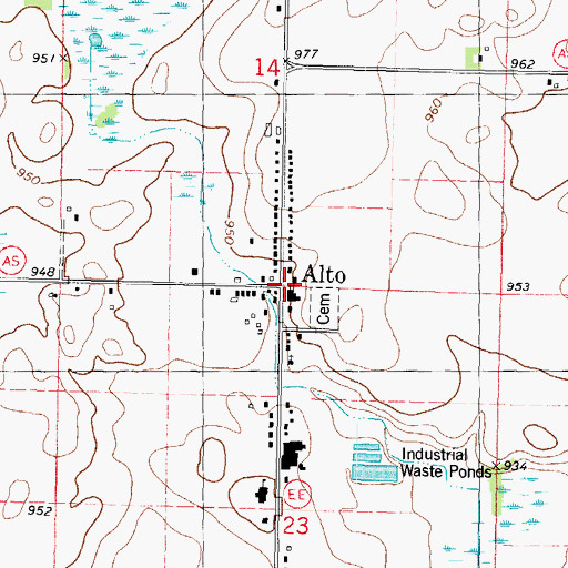 Topographic Map of Alto, WI