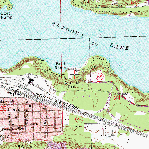 Topographic Map of Altoona Park, WI