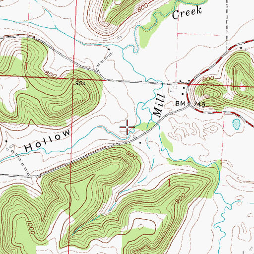 Topographic Map of Amacher Hollow, WI