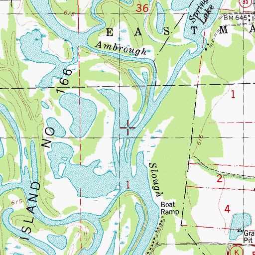 Topographic Map of Ambrough Slough, WI
