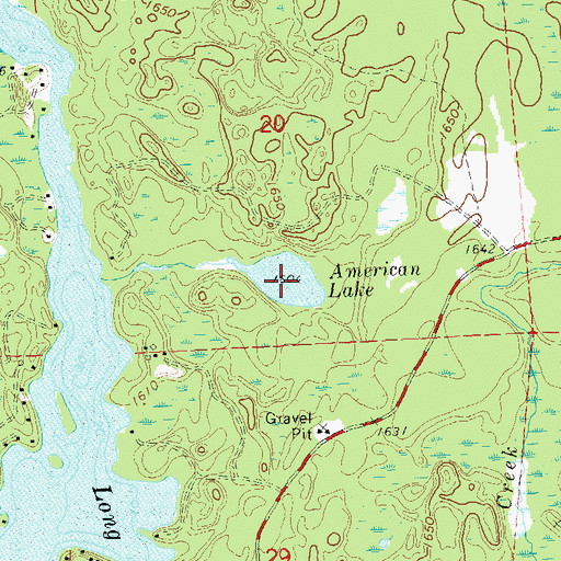 Topographic Map of American Lake, WI