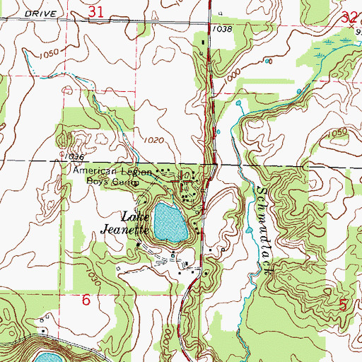 Topographic Map of American Legion Boys Camp, WI
