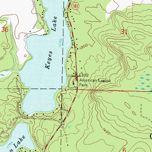 Topographic Map of American Legion Park, WI