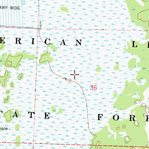 Topographic Map of American Legion State Forest, WI