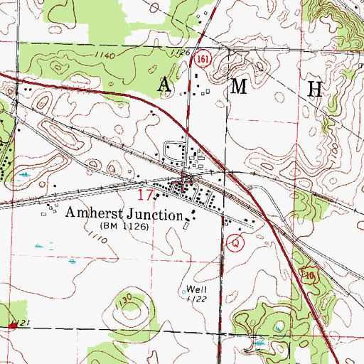 Topographic Map of Amherst Junction, WI