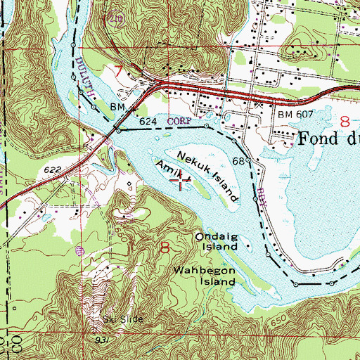 Topographic Map of Amik Island, WI