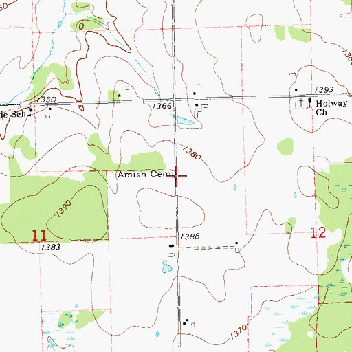 Topographic Map of Amish Cemetery, WI