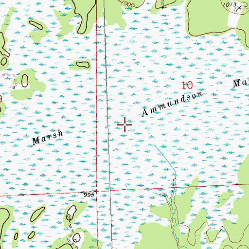 Topographic Map of Ammundson Marsh, WI