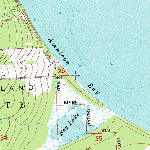 Topographic Map of Amnicon Bay, WI