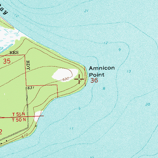 Topographic Map of Amnicon Point, WI