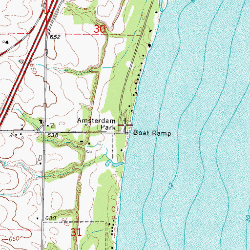 Topographic Map of Amsterdam Park, WI