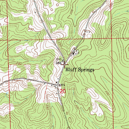 Topographic Map of Bluff Springs, AL
