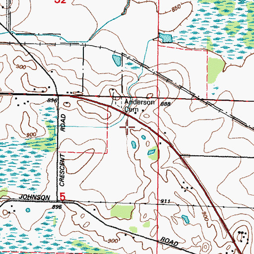Topographic Map of Anderson Cemetery, WI