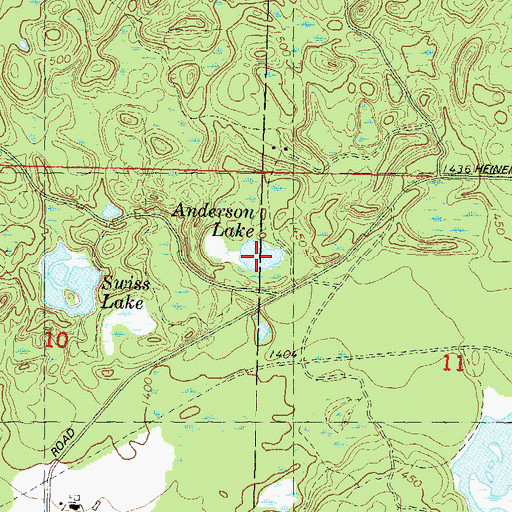 Topographic Map of Anderson Lake, WI