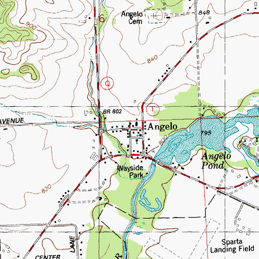 Topographic Map of Angelo, WI