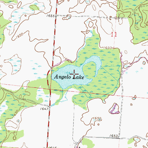 Topographic Map of Angelo Lake, WI