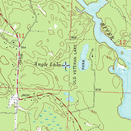 Topographic Map of Angle Lake, WI
