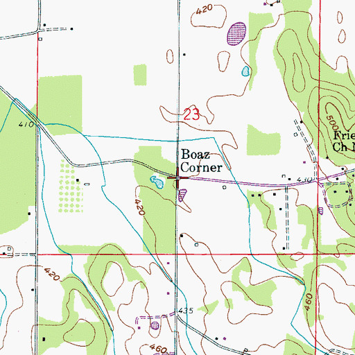 Topographic Map of Boaz Corner, AL