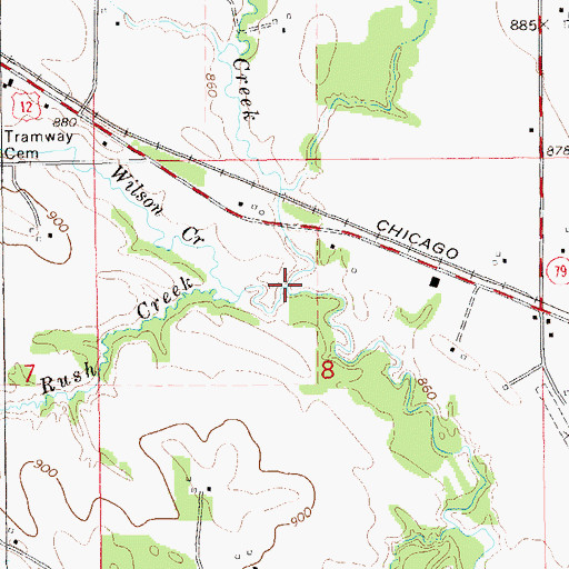 Topographic Map of Annis Creek, WI