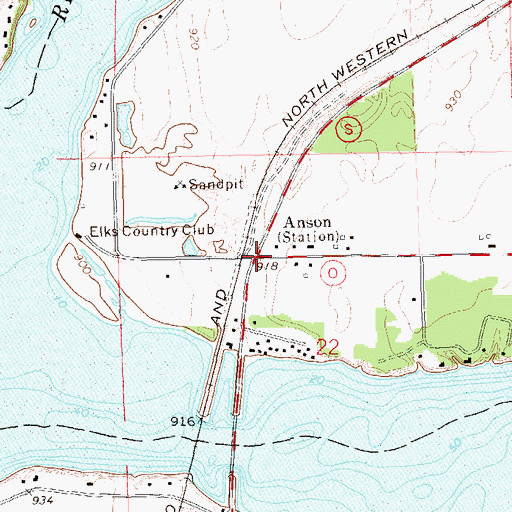 Topographic Map of Anson Station, WI