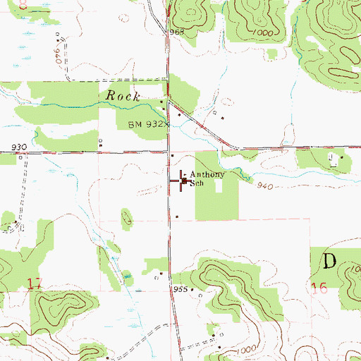 Topographic Map of Anthony Elementary School, WI