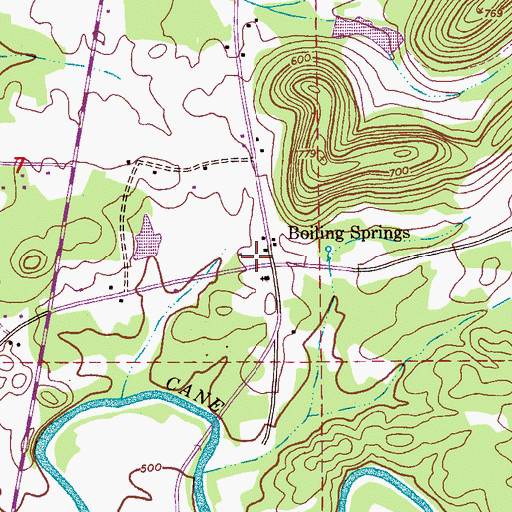 Topographic Map of Boiling Springs, AL
