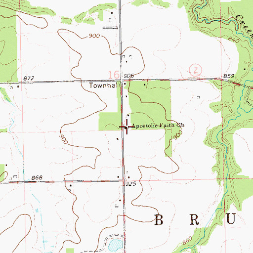 Topographic Map of Apostolic Faith Church, WI
