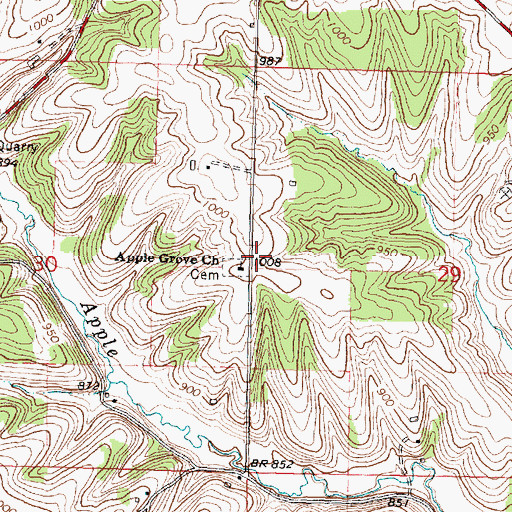 Topographic Map of Apple Grove Lutheran Church, WI