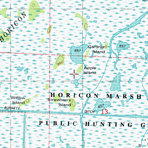Topographic Map of Apple Island, WI