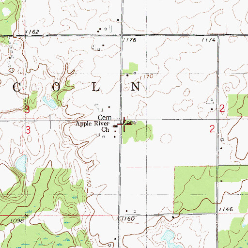Topographic Map of Apple River Church, WI