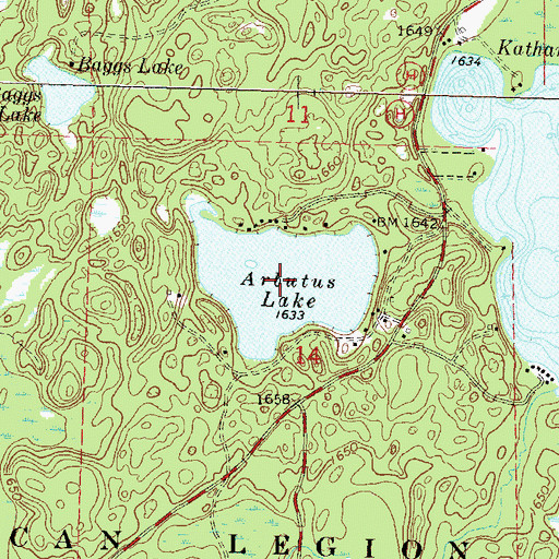 Topographic Map of Arbutus Lake, WI