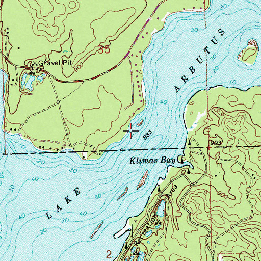 Topographic Map of Lake Arbutus, WI