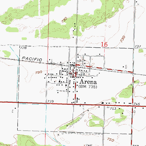 Topographic Map of Arena, WI