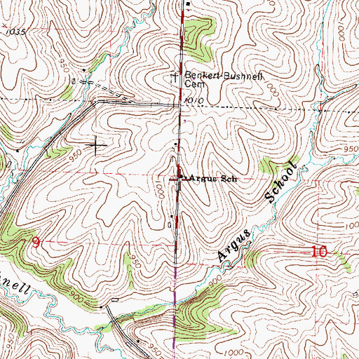 Topographic Map of Argus School, WI