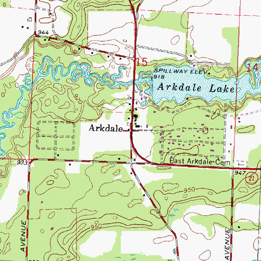 Topographic Map of Arkdale, WI