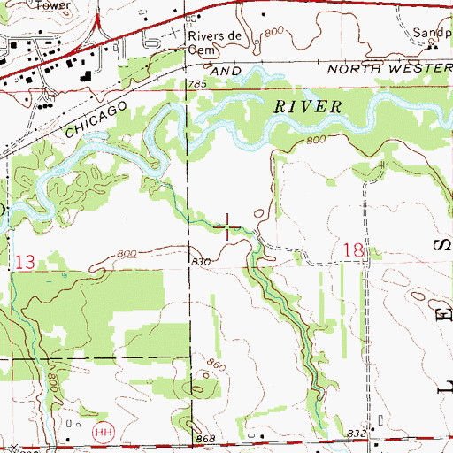 Topographic Map of Armour Valley, WI