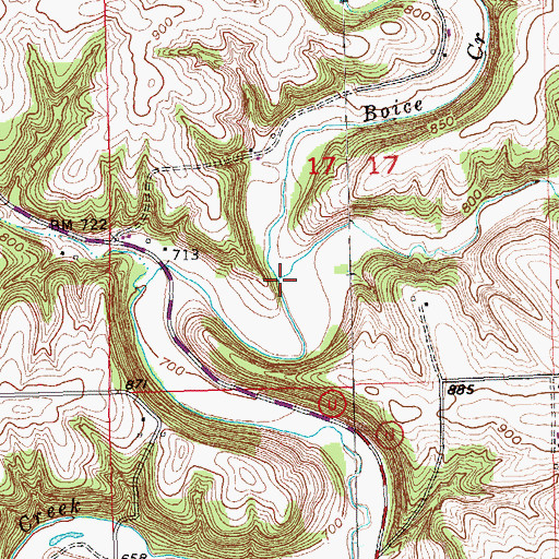 Topographic Map of Arrow Branch, WI